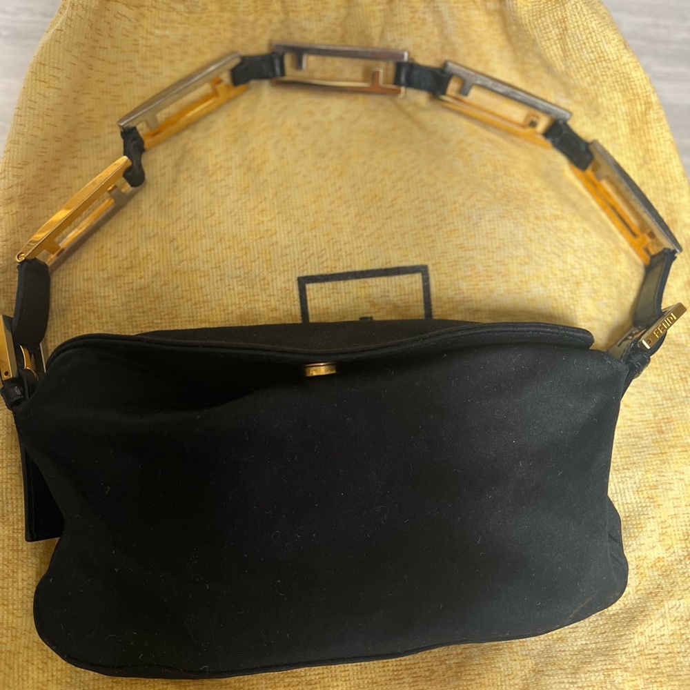 Fendi Shoulder Bag Black Velvet